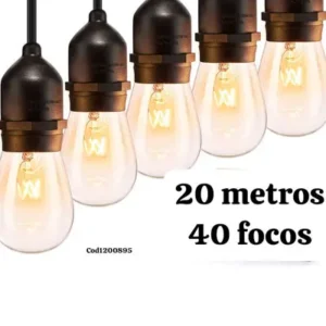 Guirnalda Vintage 20m - 40 Focos Pro-Series (Resistente a Clima)